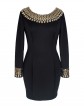 Rochie Neagra cu Aplicatii LC22591